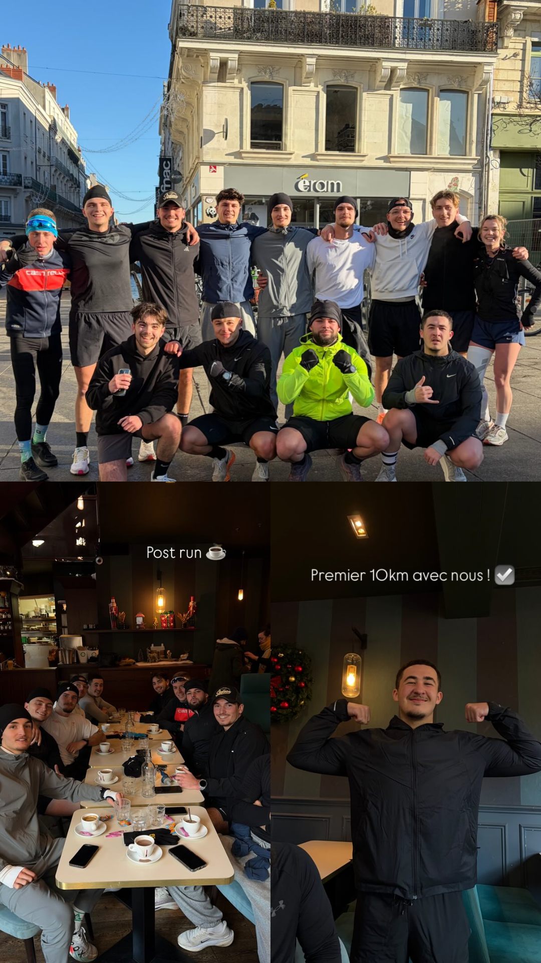 Collage post-run du SMH Running Club